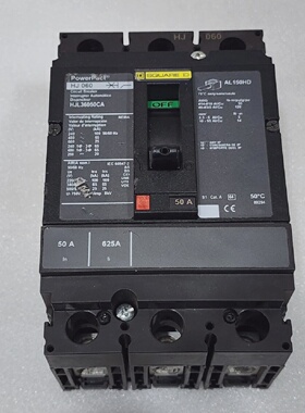 SQUARE D HJL36050CA 50A CIRCUIT BREAKER 480VAC 250VDC HJ 060