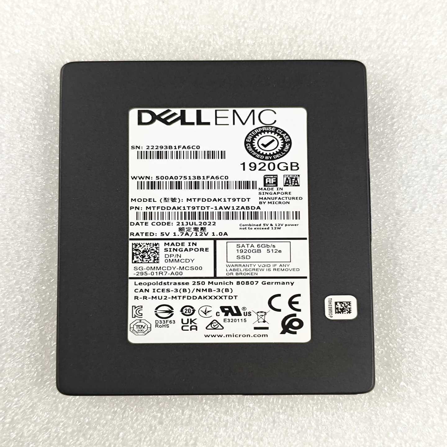 戴尔DELLEMC1920GB1.92TB企业级服务器--议价商品