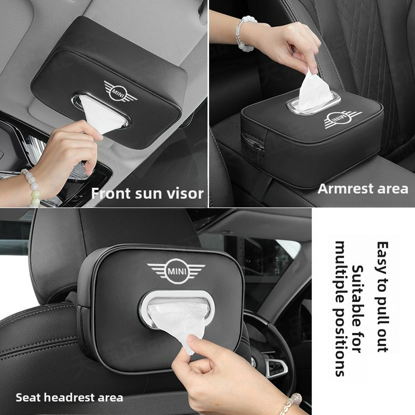 宝马迷你MINIR56F54F56车载纸巾盒抽挂式收纳袋R55车内装饰用品