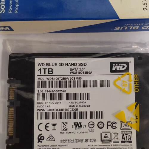 WD BLUE 3D NAND 1TB 2.5寸SATA固态-询价