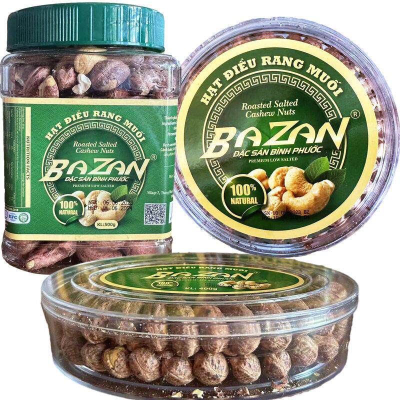 越南进口BAZAN碳烧盐焗带皮腰果 八婆斋坚果休闲 零食罐装400克