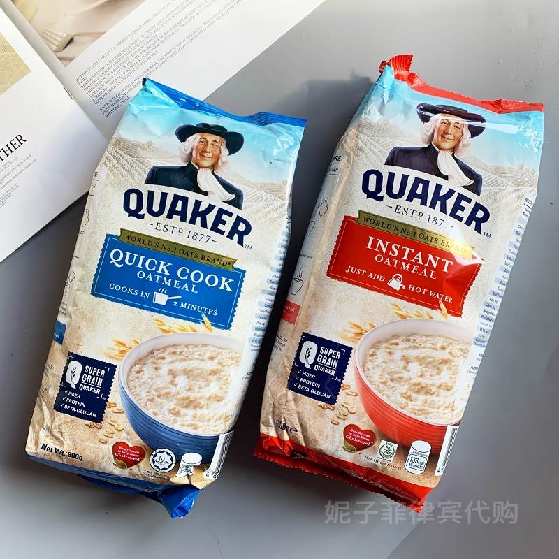 朱古力好搭档！菲律宾桂格QUAKER即食快煮燕麦营养早餐代餐800g