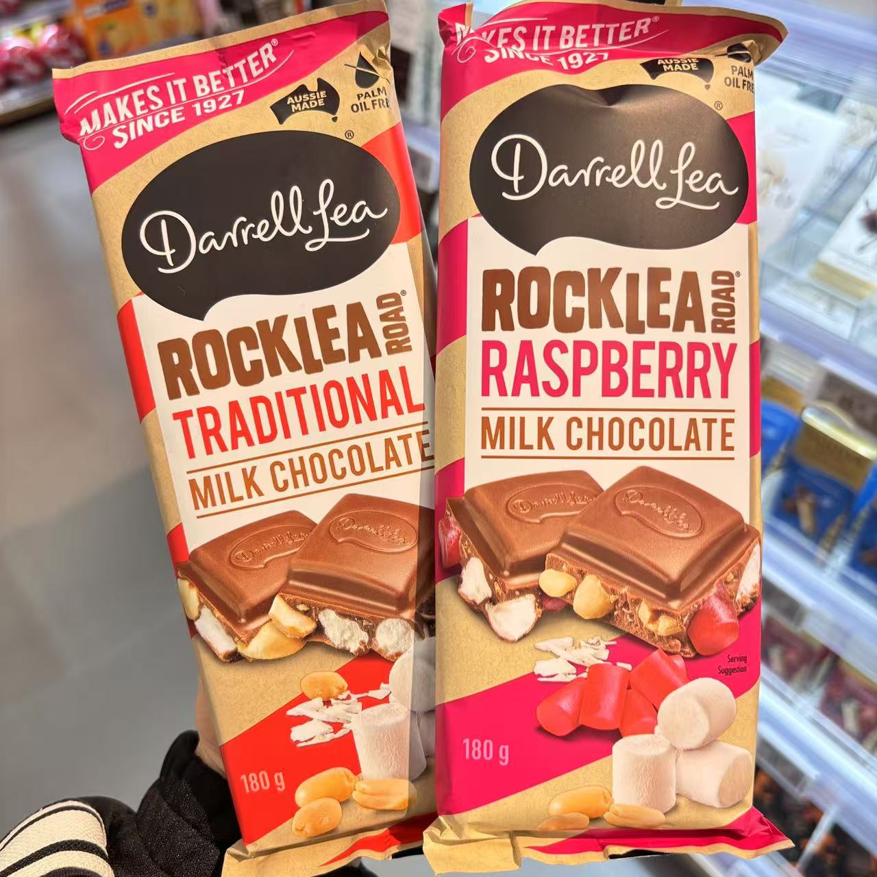 ole澳大利亚达雷尔·利darrell lea棉花糖覆盆子软糖巧克力块180g