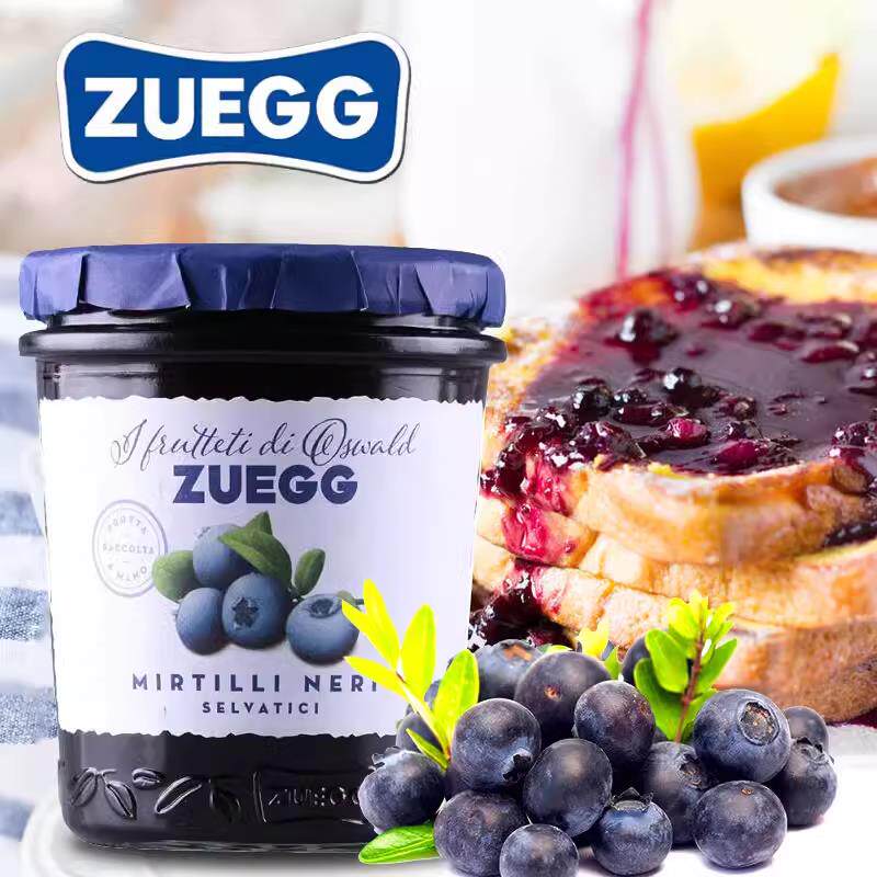 德国进口ZUEGG嘉丽蓝莓果酱320g涂抹面包酱 冲饮果味茶泡水喝果酱