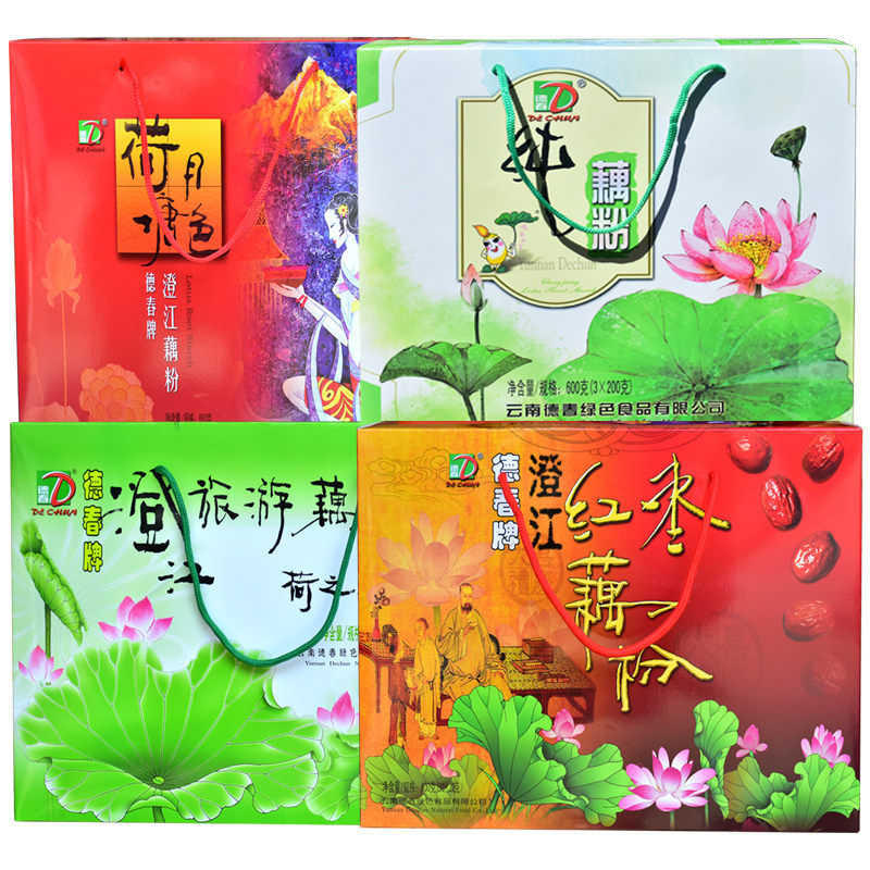 德春牌藕粉礼盒玉溪澄江抚仙湖藕粉伴手礼荷之礼纯藕粉荷塘月色