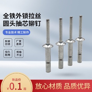 M6.4M4.8全铁蓝白锌拉丝外锁口抽芯铆钉拉钉柳钉杯型抽芯铆钉