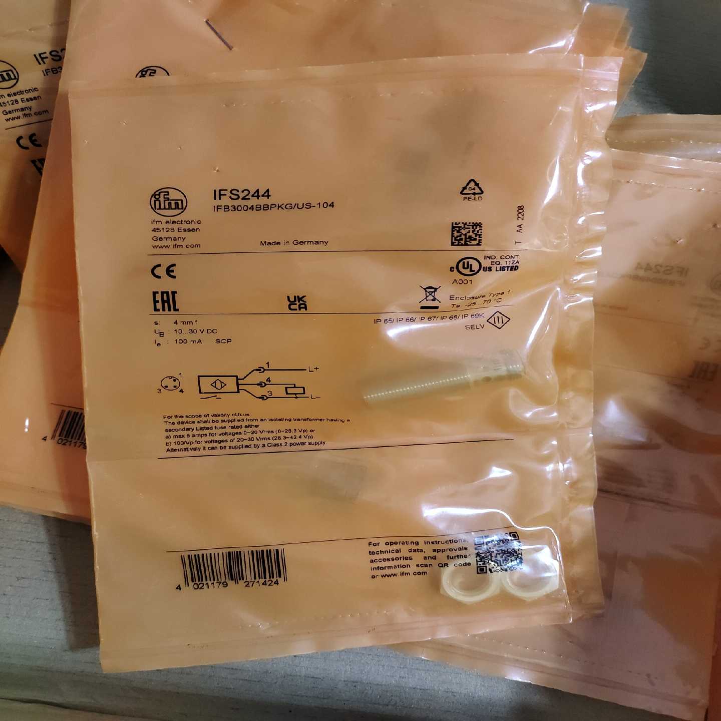 询价全新行货IM易福门传感器I244