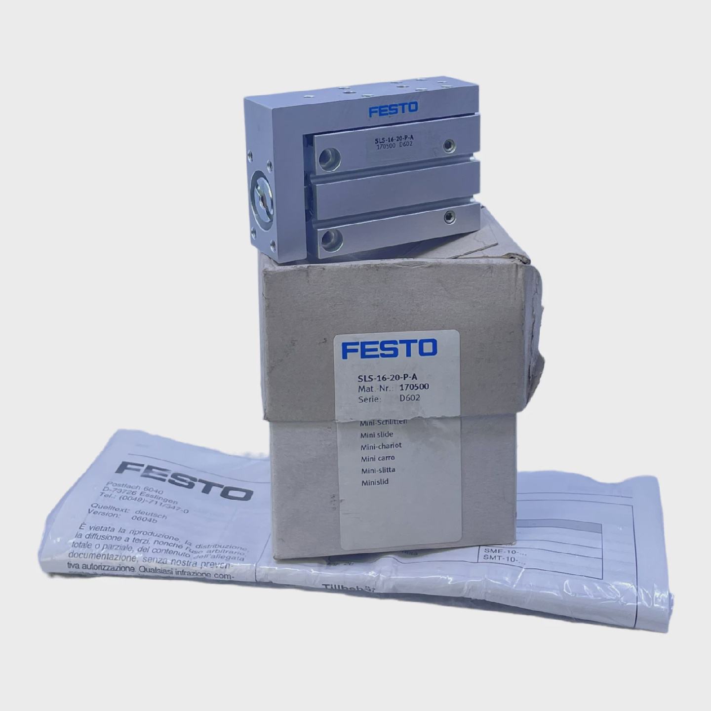 Festo SLS1620PA 170500 Mini Sled Hub 20mm Pneumatic - 实物图