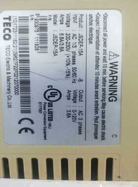 议价拆机东元伺服电机驱动器套装，型号JSDEP－15AJSMA