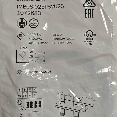 询价-西克接近开关IMB0802BPSVU2S订货号10726