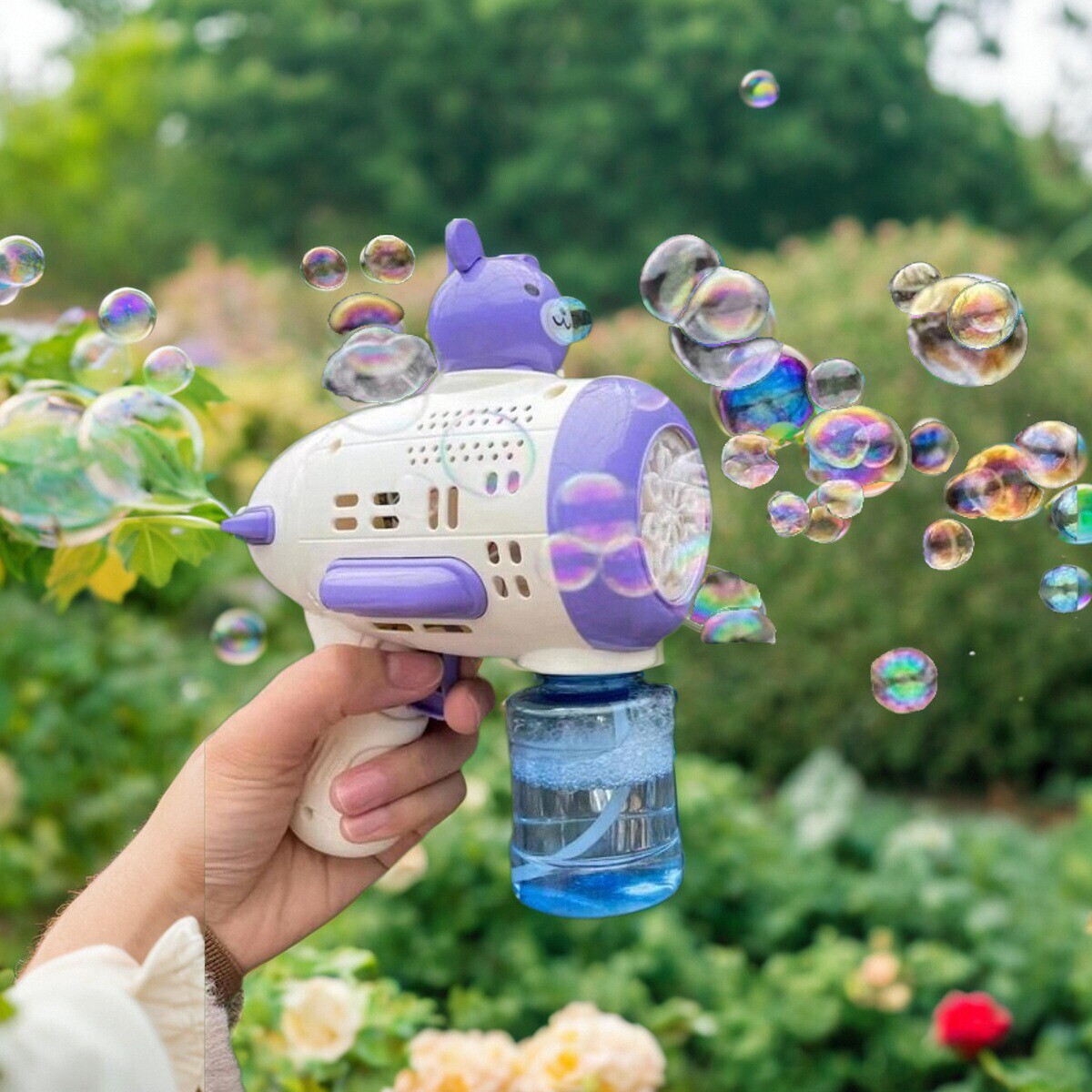 儿童电动全自动网红加特林多孔泡泡枪玩具大泡泡枪补充液泡泡水
