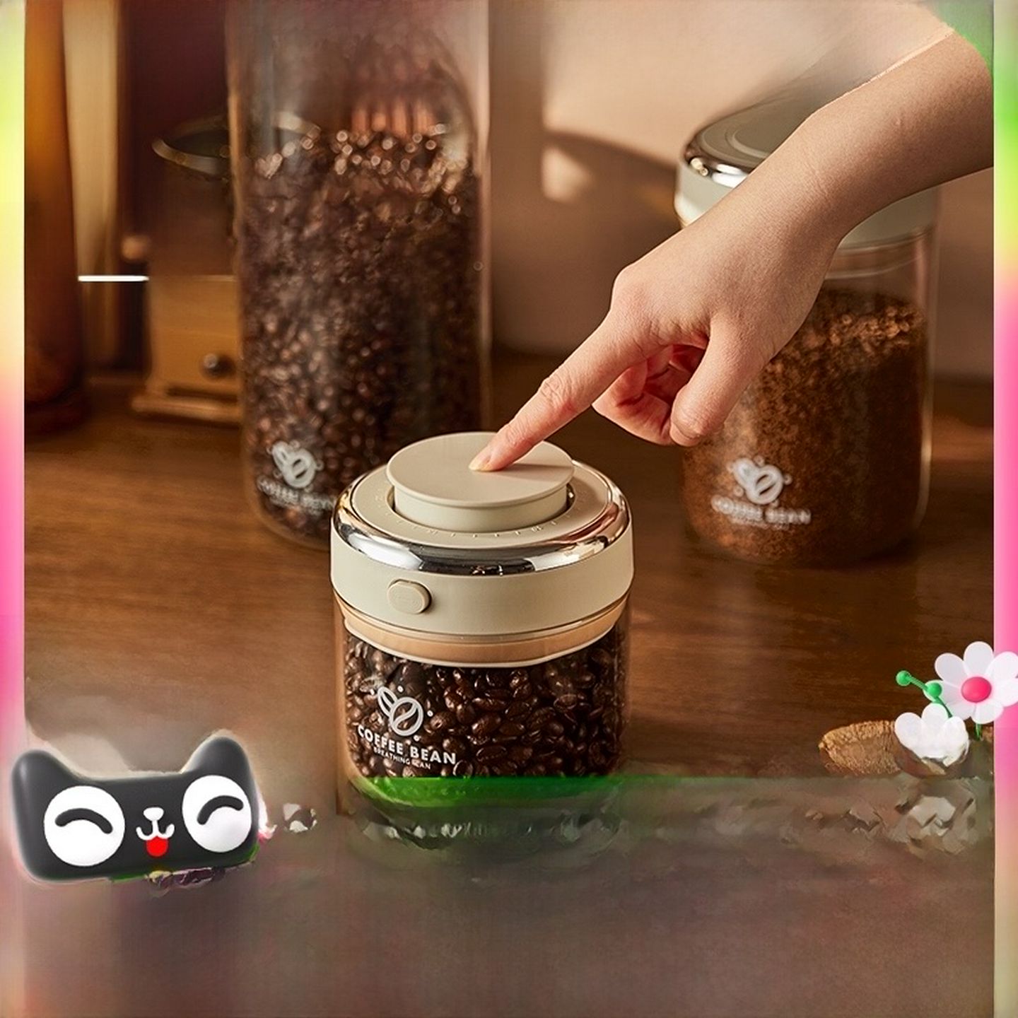 胡萝卜咖啡豆密封罐食品级玻璃真空咖啡粉贮存罐陈皮奶粉贮存罐