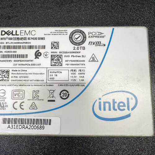 英特尔 P4510 2T U.2 固态硬盘企业级 DELL版-询价