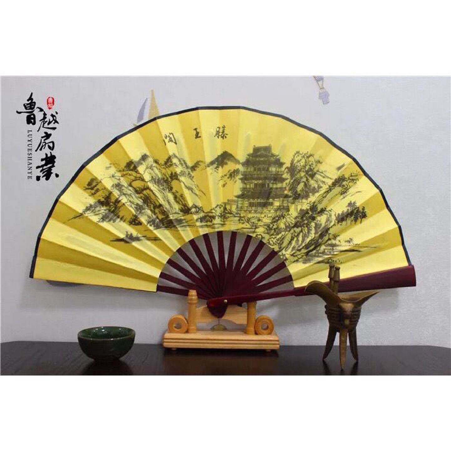 滕王阁折扇旅游景点热门扇子中国风特色工艺品扇子10寸绢扇