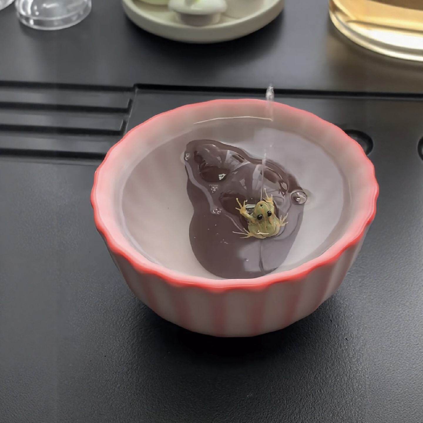 田螺小青蛙喷水茶宠创意可爱迷你桌面摆件可养茶茶道高颜值装饰品