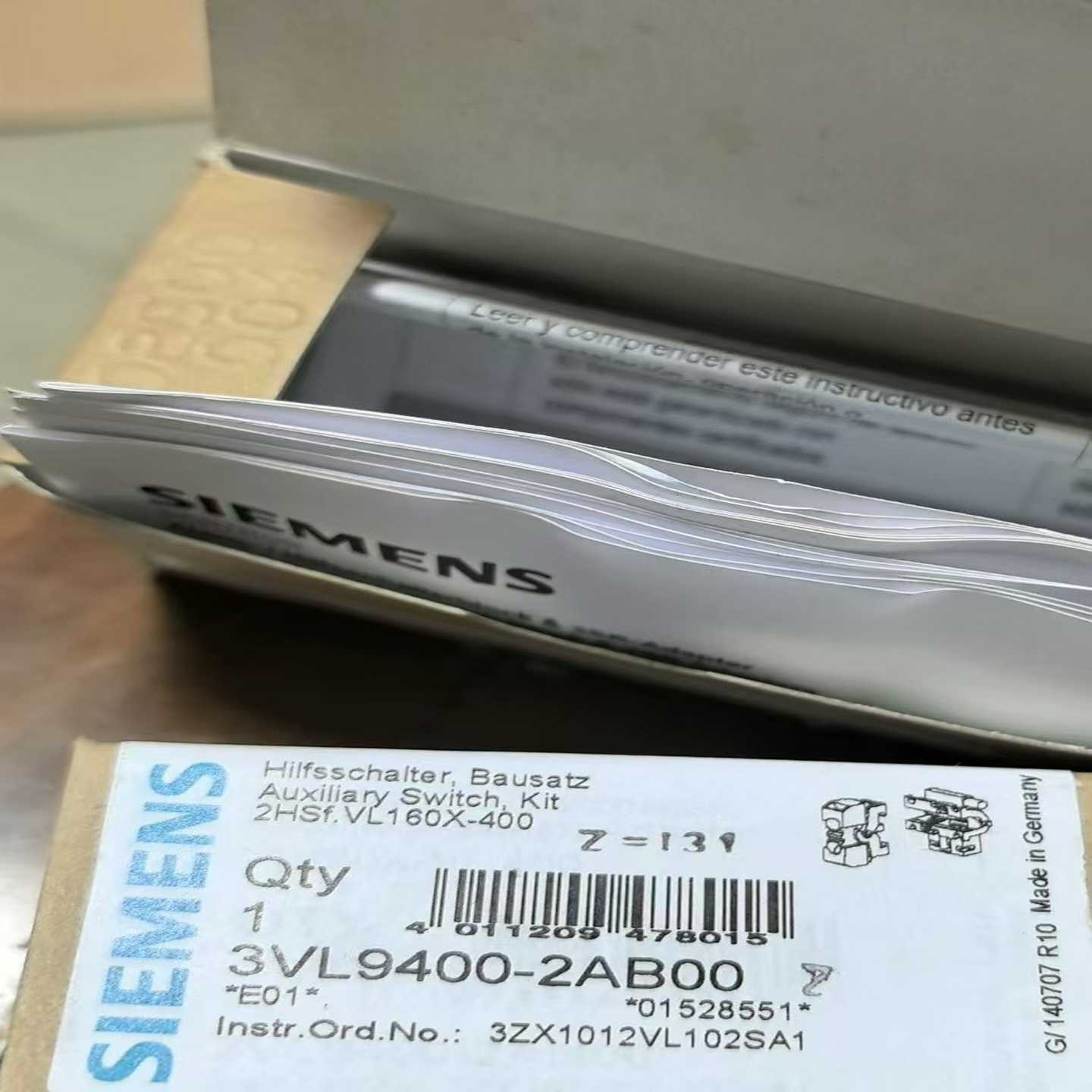 3VL辅助触点分励脱扣器3VL9400-2AB00适用