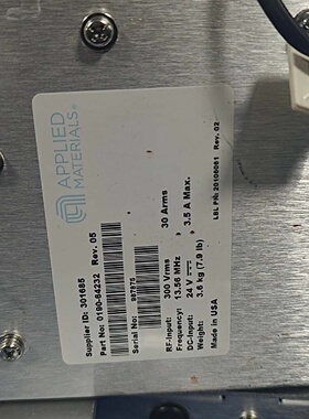 APPLIEDMATERIALS射频电源型号01908议价