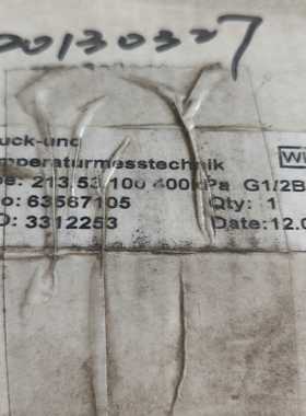 德国威卡压力表PGE213.53.100量程0-400MP询价