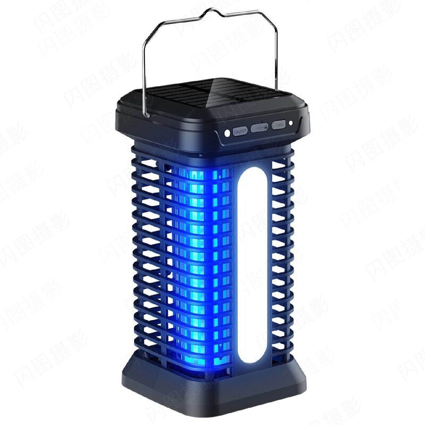 2025新款太阳能灭蚊灯灭蚊器电击式光波诱蚊灭虫灯USB+LED驱蚊