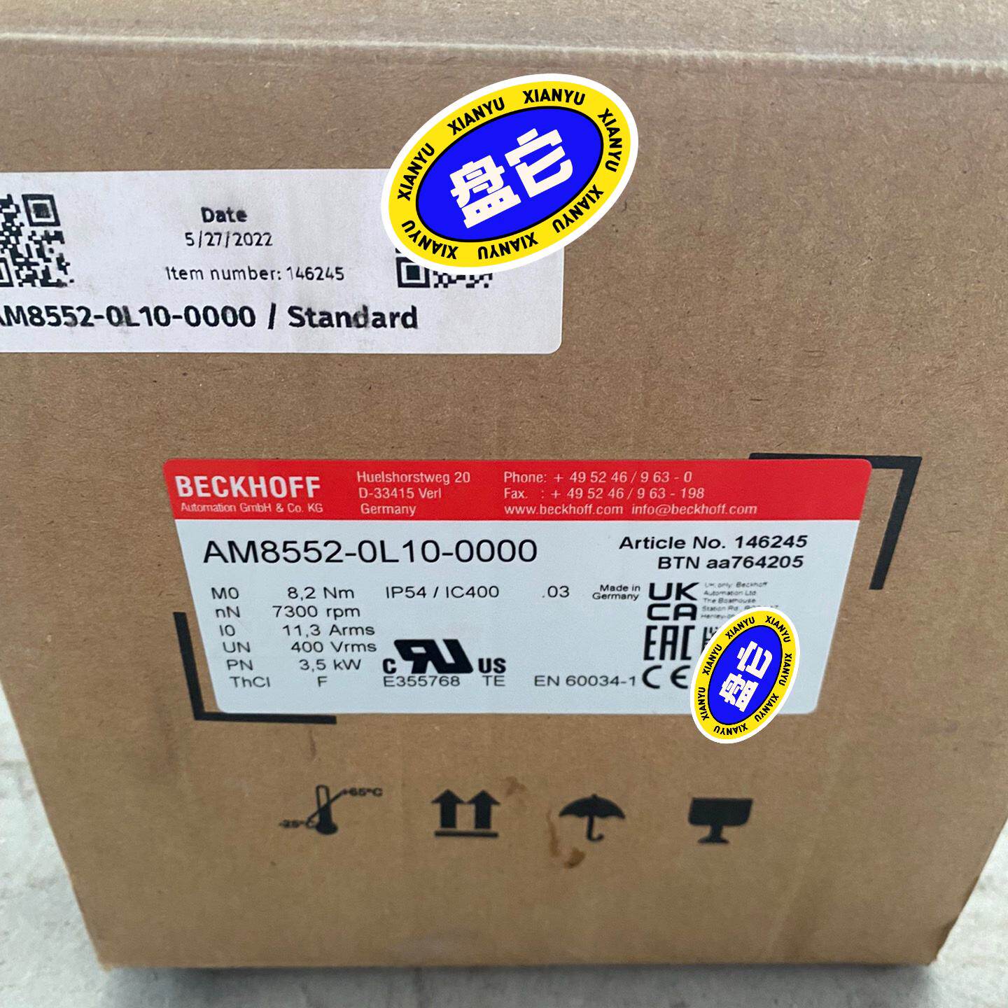 全新BECKHOFF 伺服驱动电机，AM8552-0L10---议价商品