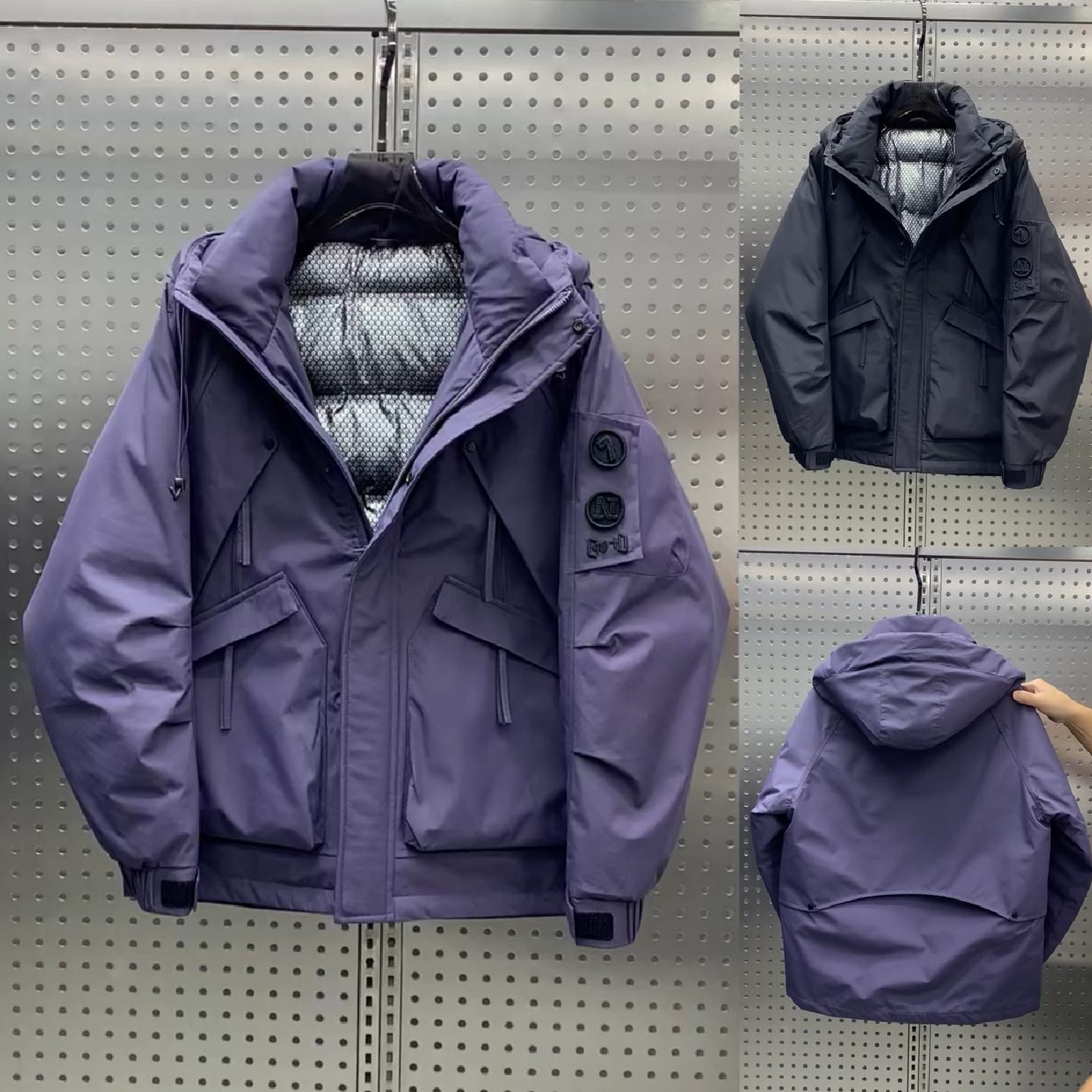 冬季新款羽绒服韩版连帽白鸭绒工装外套男士潮牌上衣保暖羽绒夹克