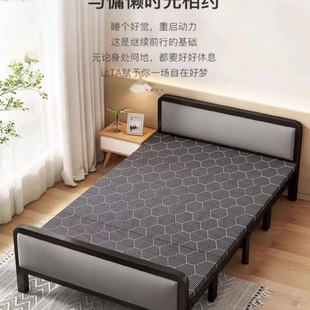午休单人床折叠床1米5双人床出租屋硬板床简易床成人家用铁床午睡