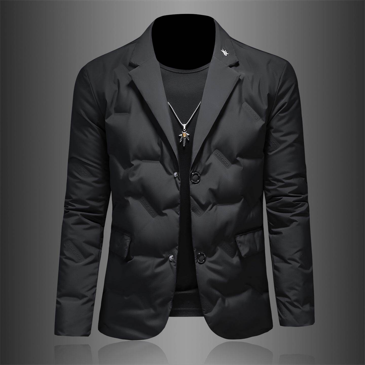 欧洲站轻薄款西装领羽绒服男士年冬季新款商务休闲高级感外套潮男