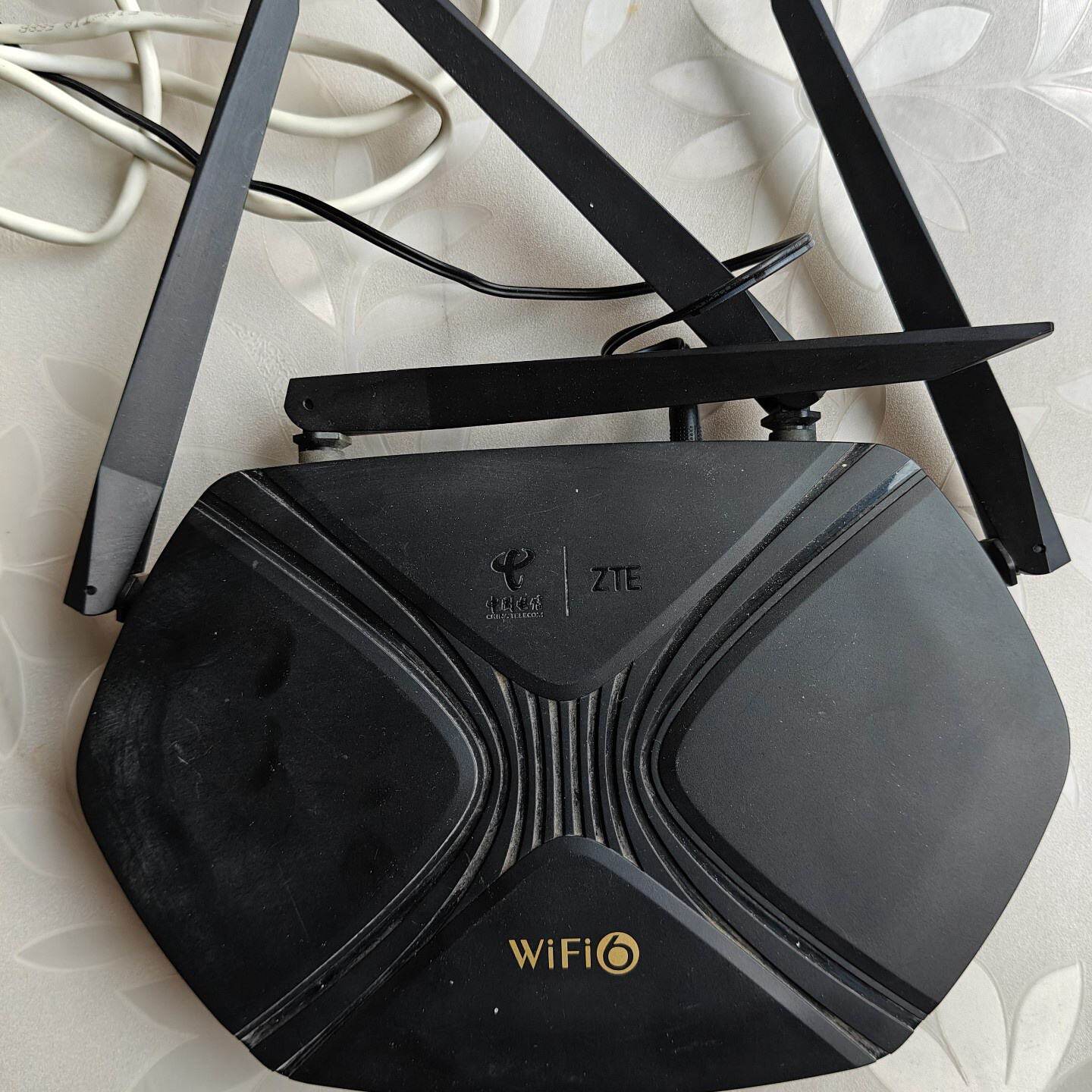 中兴ZTE路由器，WiFi6，电信定制版，四天线设计，支持千 兆端口
