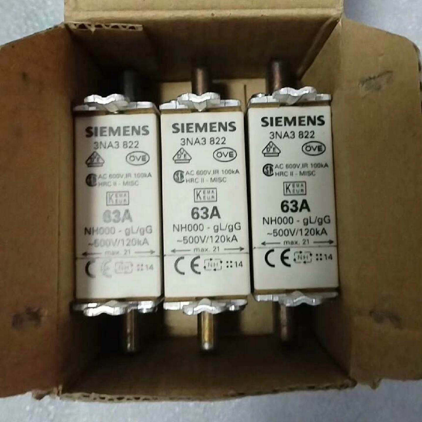 西门子熔断器3NA3 822 63A 全新原装正品 议价……--议价商品