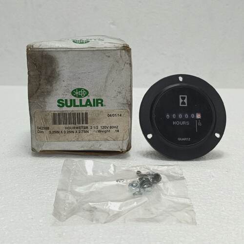 SULLAIR 042988 T50B281 QUARTZ HOURMETER 120V 60HZ INDUSTRIAL