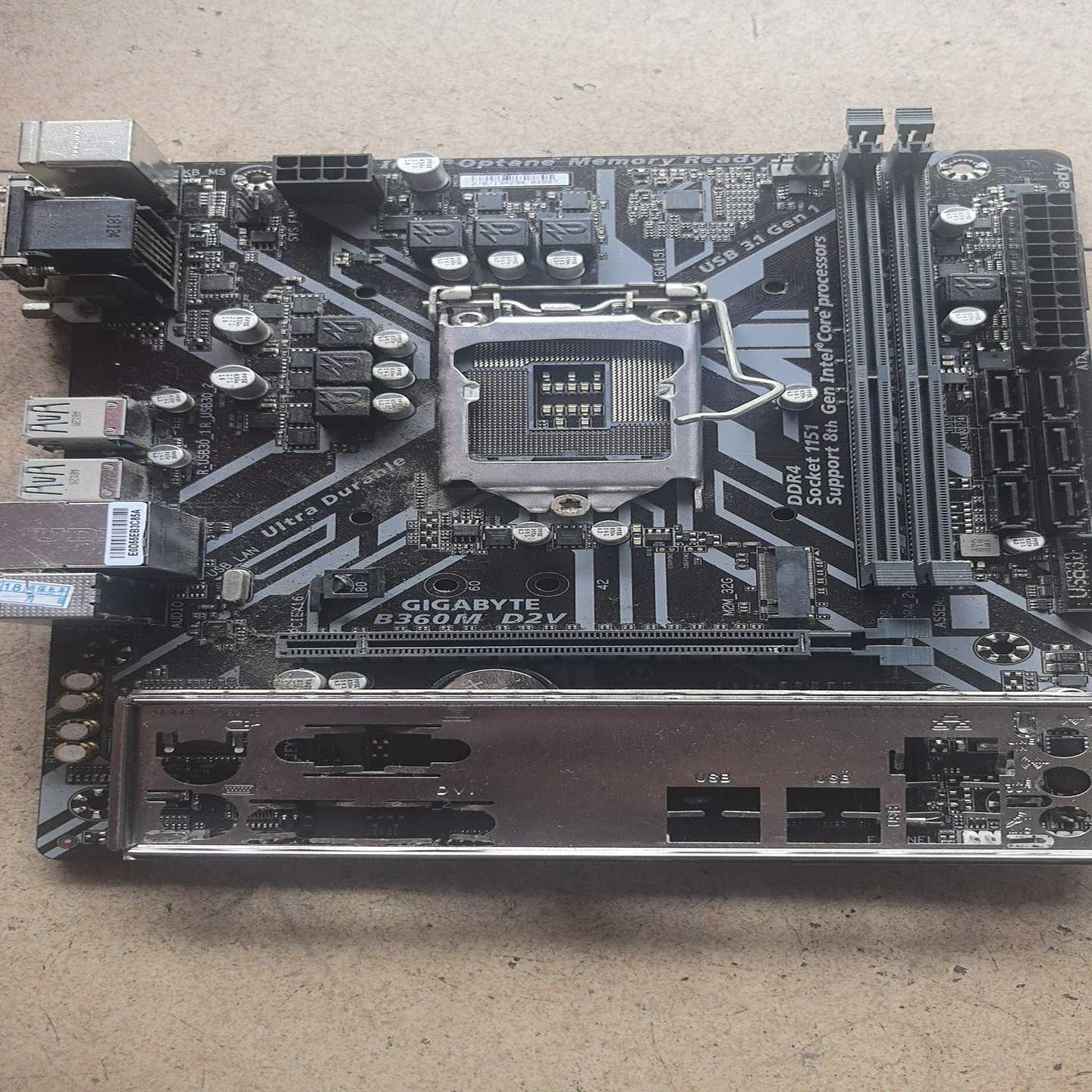 （议价）技嘉B360M-D2V主板，实物图，正常测试过了，接口正常测