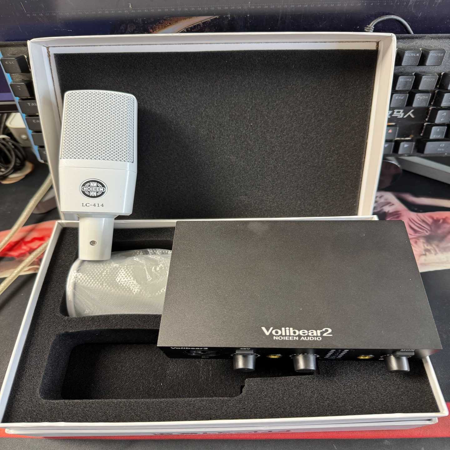 不播了,出noieen沃利贝尔v2声卡诺音lc414麦克--议价商品