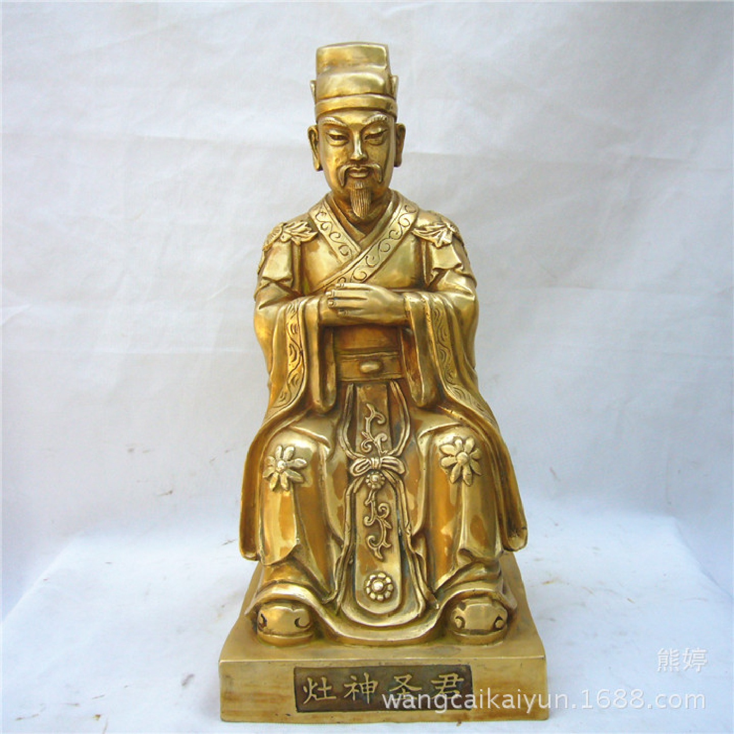 铜灶王铜像人物雕像大号灶王铜像灶王摆件50CM工艺品