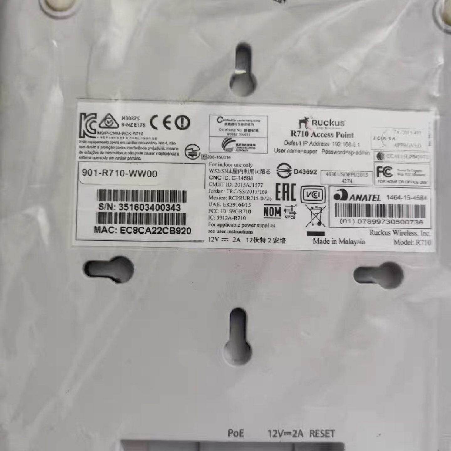 RUCKUS优科901-R710-WW00  901-R72议价