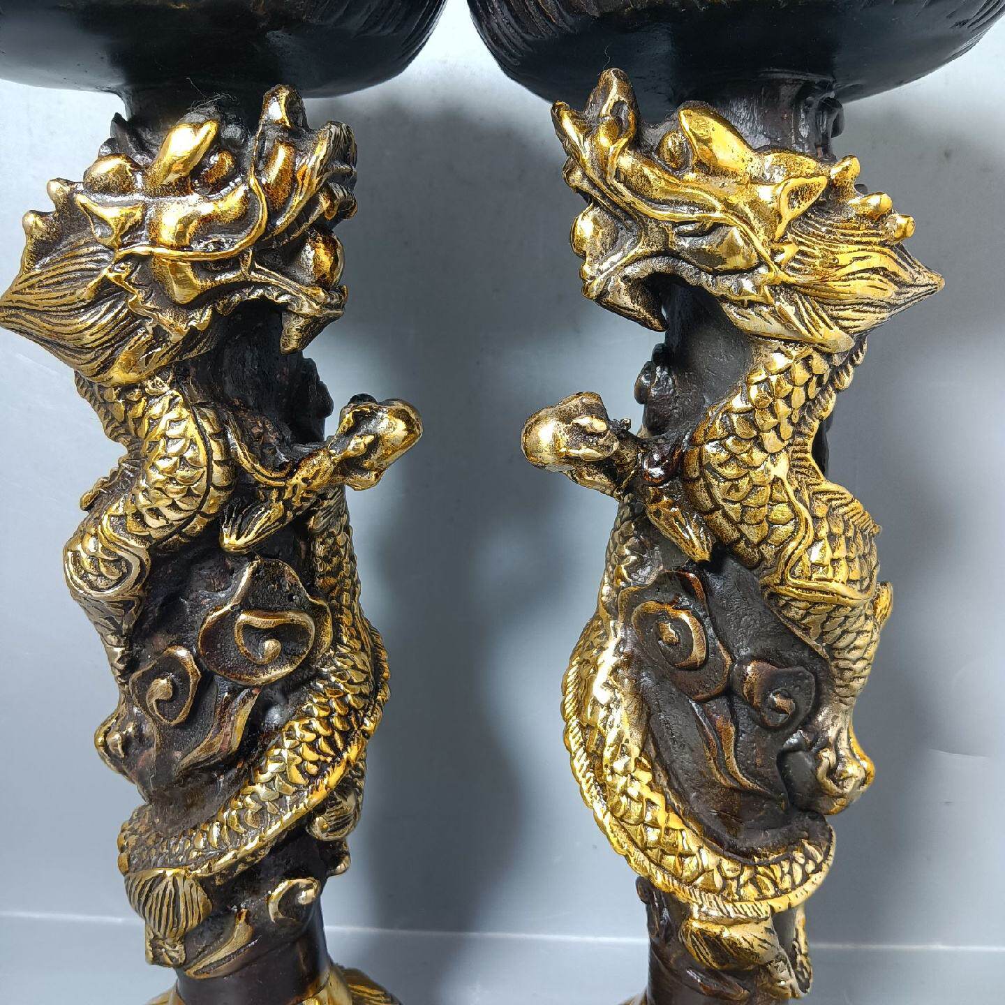 仿古铜烛台摆件黄铜蜡台佛堂供佛装饰品婚庆摆设工艺品批发