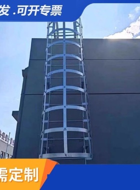 镀锌钢爬梯护笼铁爬梯护笼15J401国标图集安全爬梯护笼工地斜爬梯