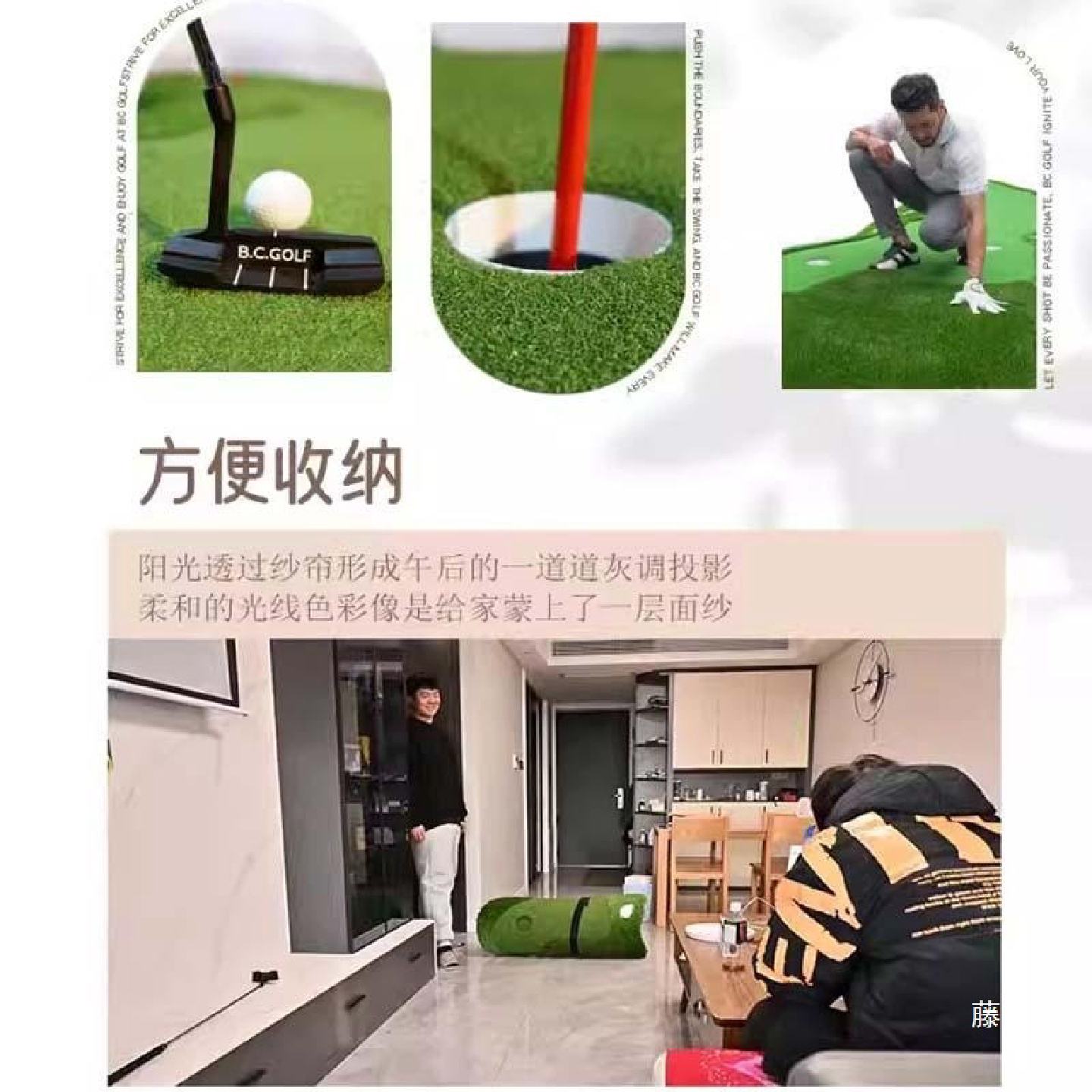 小型室内外高尔夫球推杆练习器毯模拟器办公室家用迷你果岭