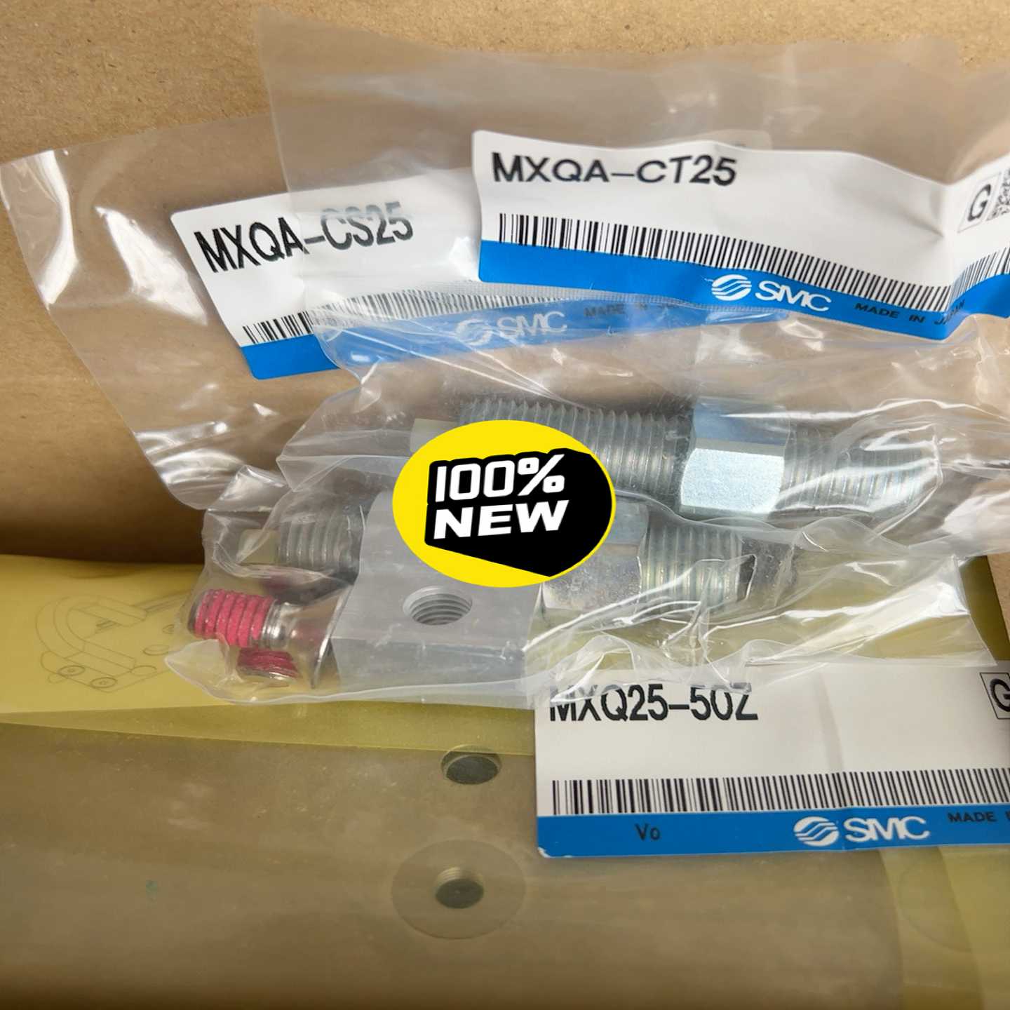（议价）正品SMC气缸MXQ25-50Z加前后档MXQA-CS2