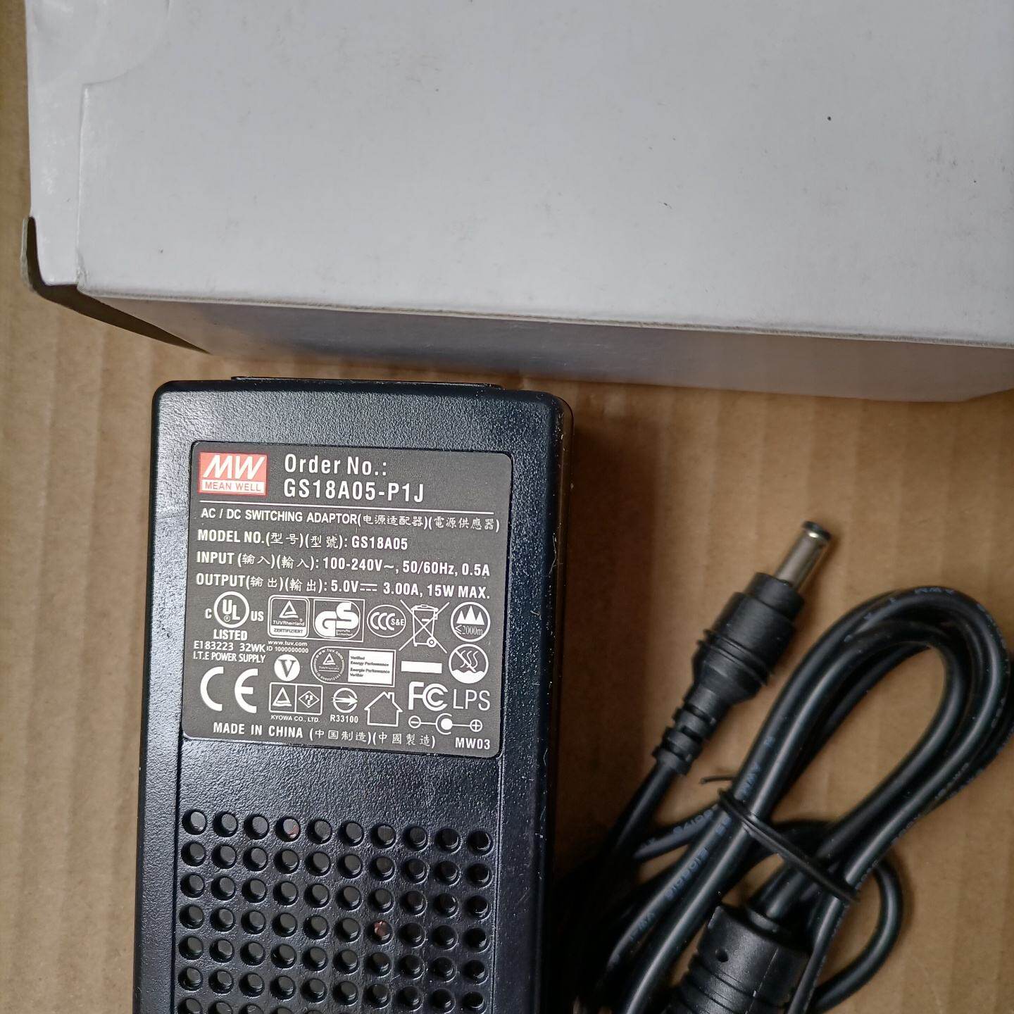 询价-明纬电源适配器GS18A05P1JDC插头外径5.5mm