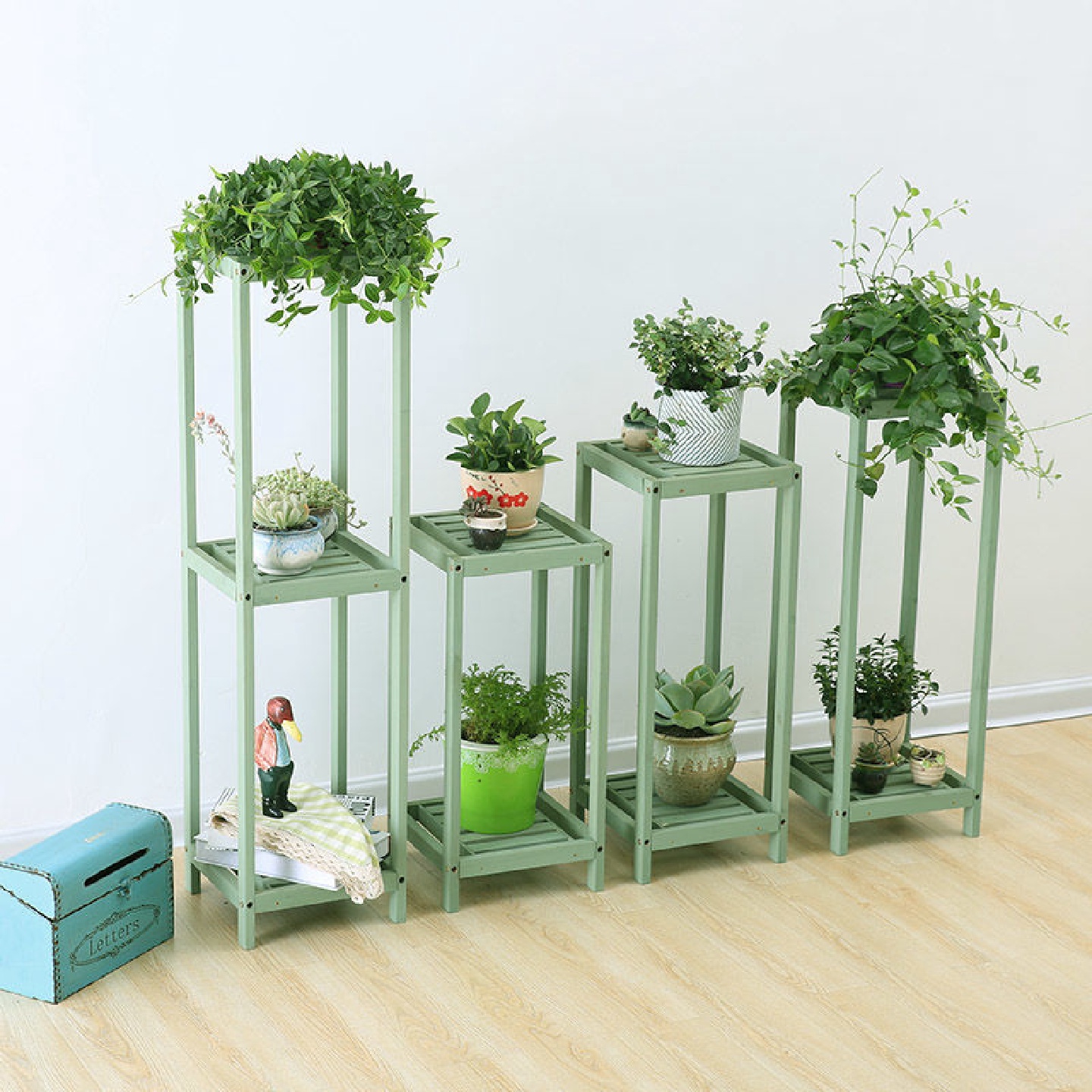阳台实木花架子多层置物架家用小空间防腐户外室内多肉绿萝花姗婷