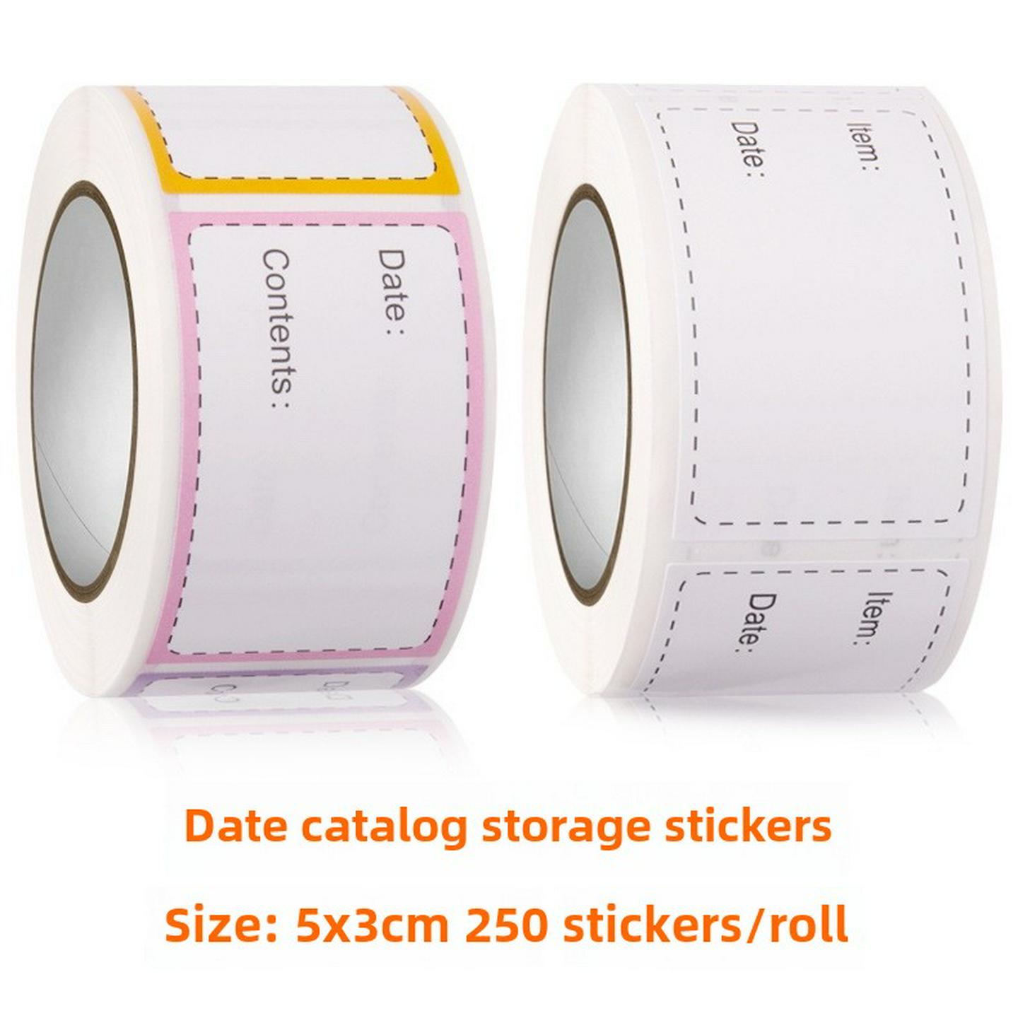 250安全日期食品目录储存不干胶标签贴纸厨房冰箱空白标记贴纸