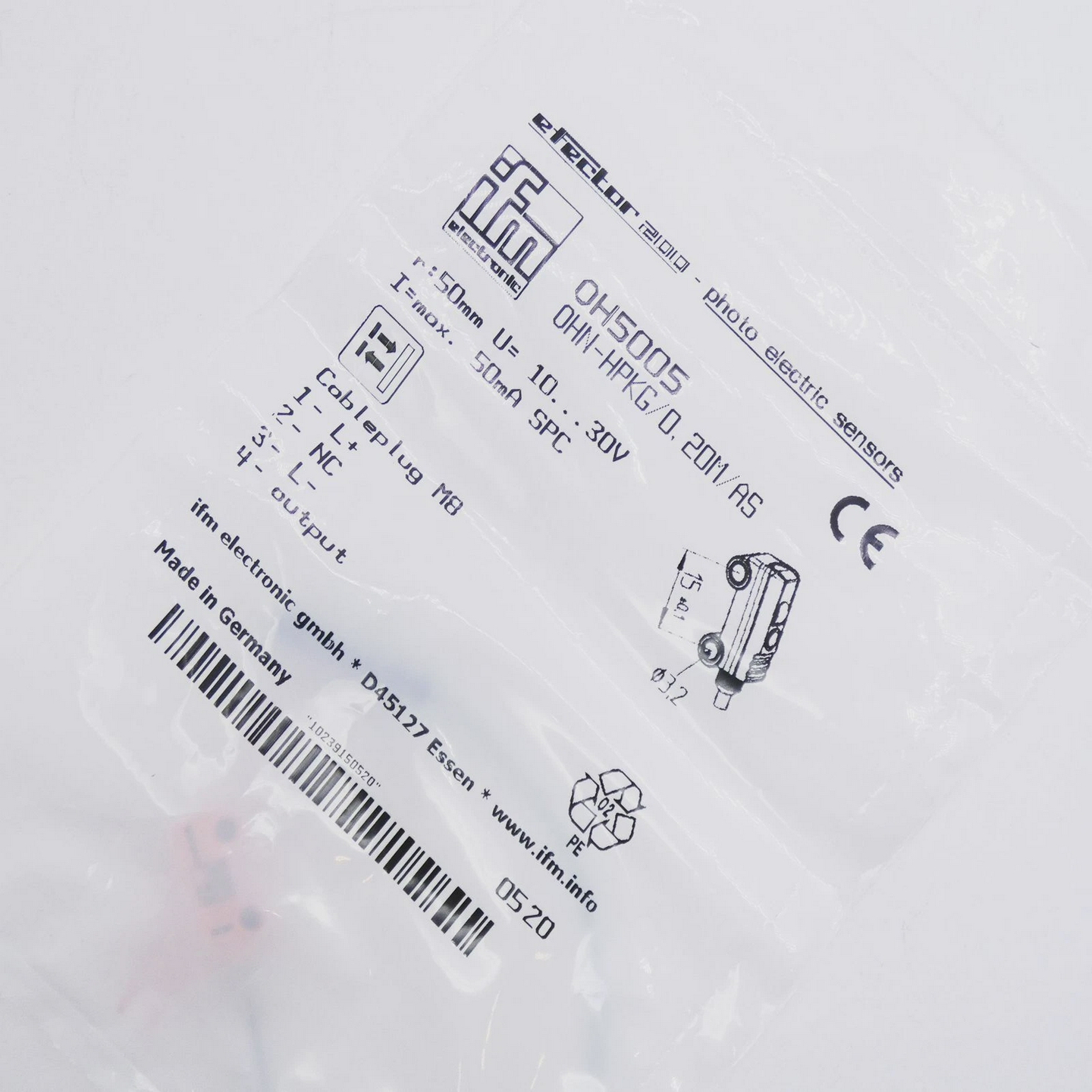 IfmefectorOH5005OHN-HPKG/0,20M/ASPhotoElectricSensor