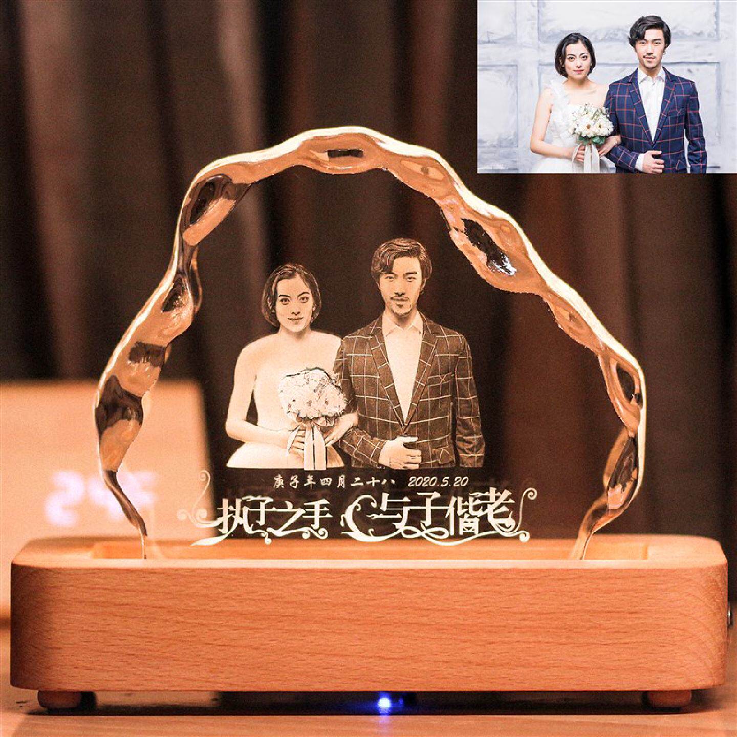 新婚礼物送新人父母家人结婚周年纪念日集体创意实用礼品摆件