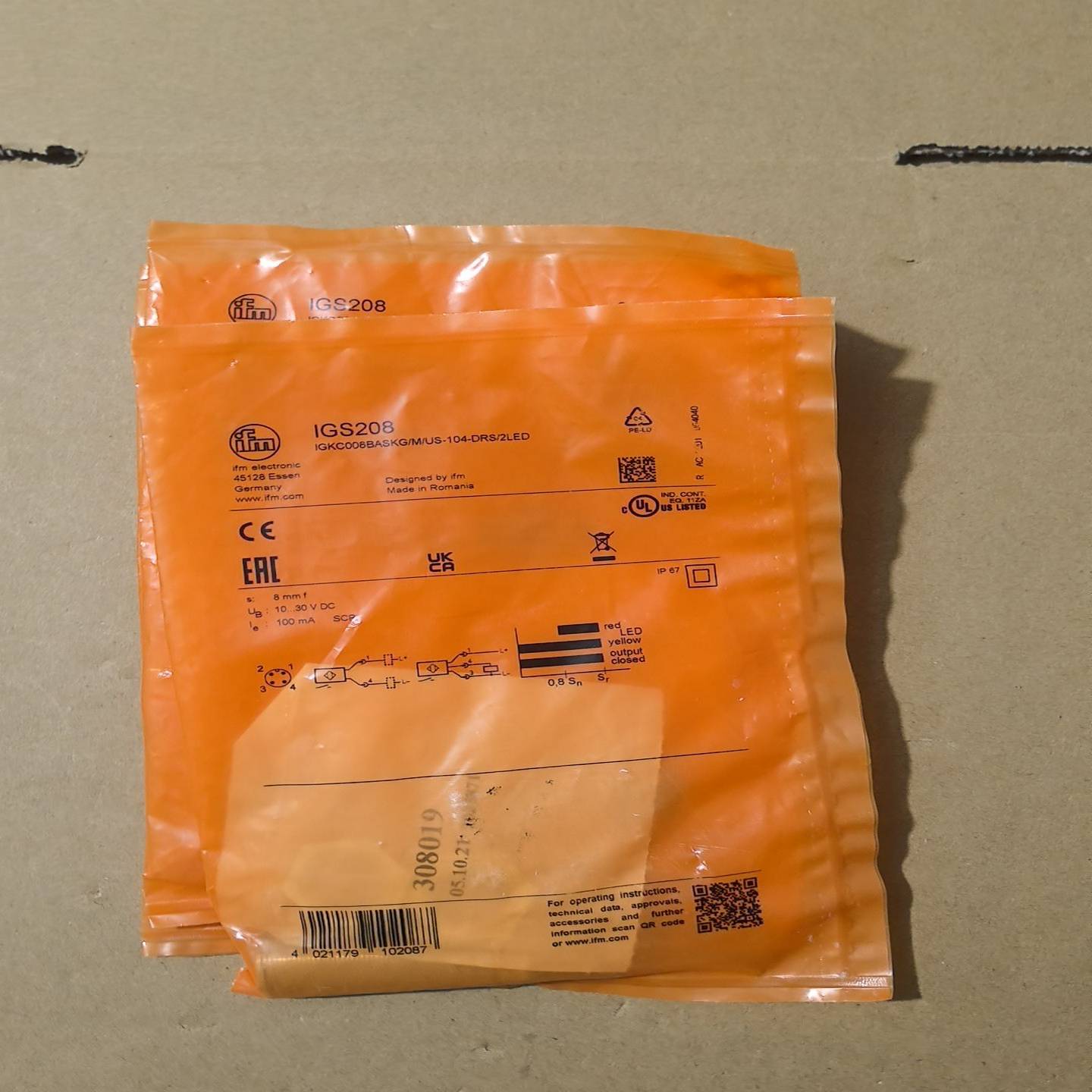 德国IFM易福门IGS208电感式接近开关传感器IG询价