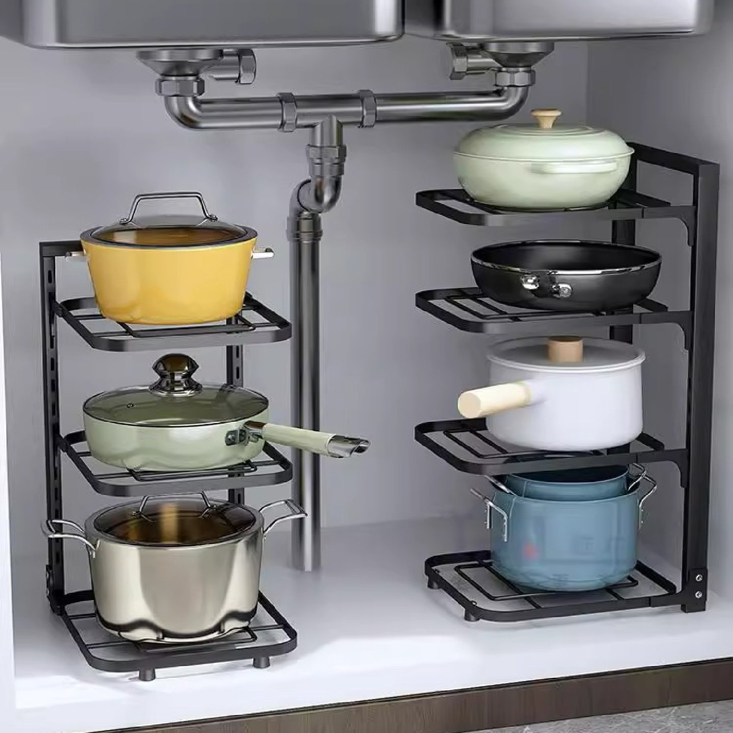 洗碗池下水槽柜子内锅架分层锅碗瓢盆收纳架厨房置物架浴缸置物架,家庭/个人清洁工具,浴缸置物架,淘宝优惠券,粉丝福利购,淘宝优惠卷