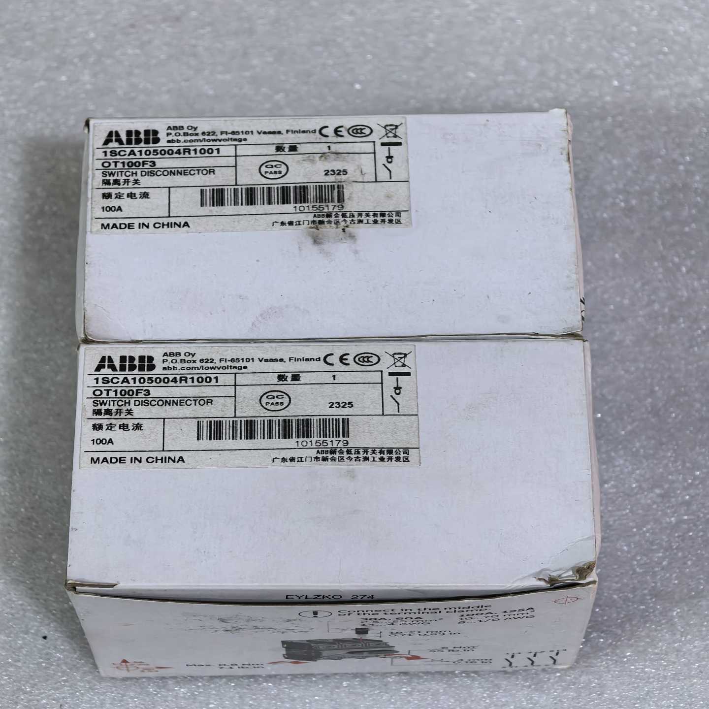 ABB隔离开关OT100F3，100A额定电流，全新原装正品--议价商品