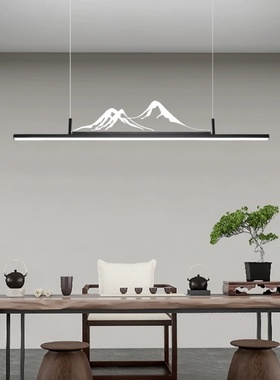 餐厅吊灯现代简约书房吊灯长条吊灯办公室前台山水茶室吊灯