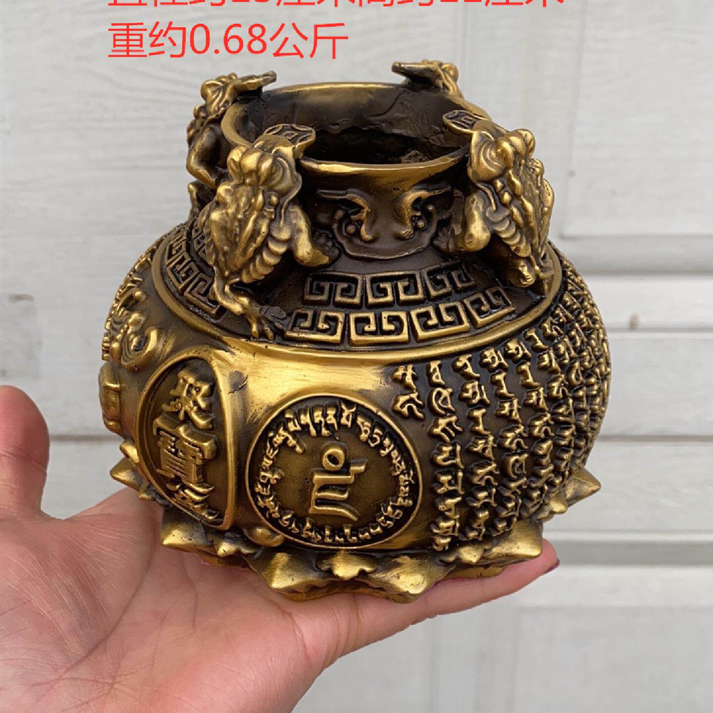 批发纯铜五路财神摆件元宝聚宝盆存钱罐四方金蟾貔貅财罐装饰品