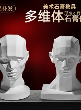 柏盛绘多维体雕塑3D头部模型教具人物头像体头素描分面切面石聚彩