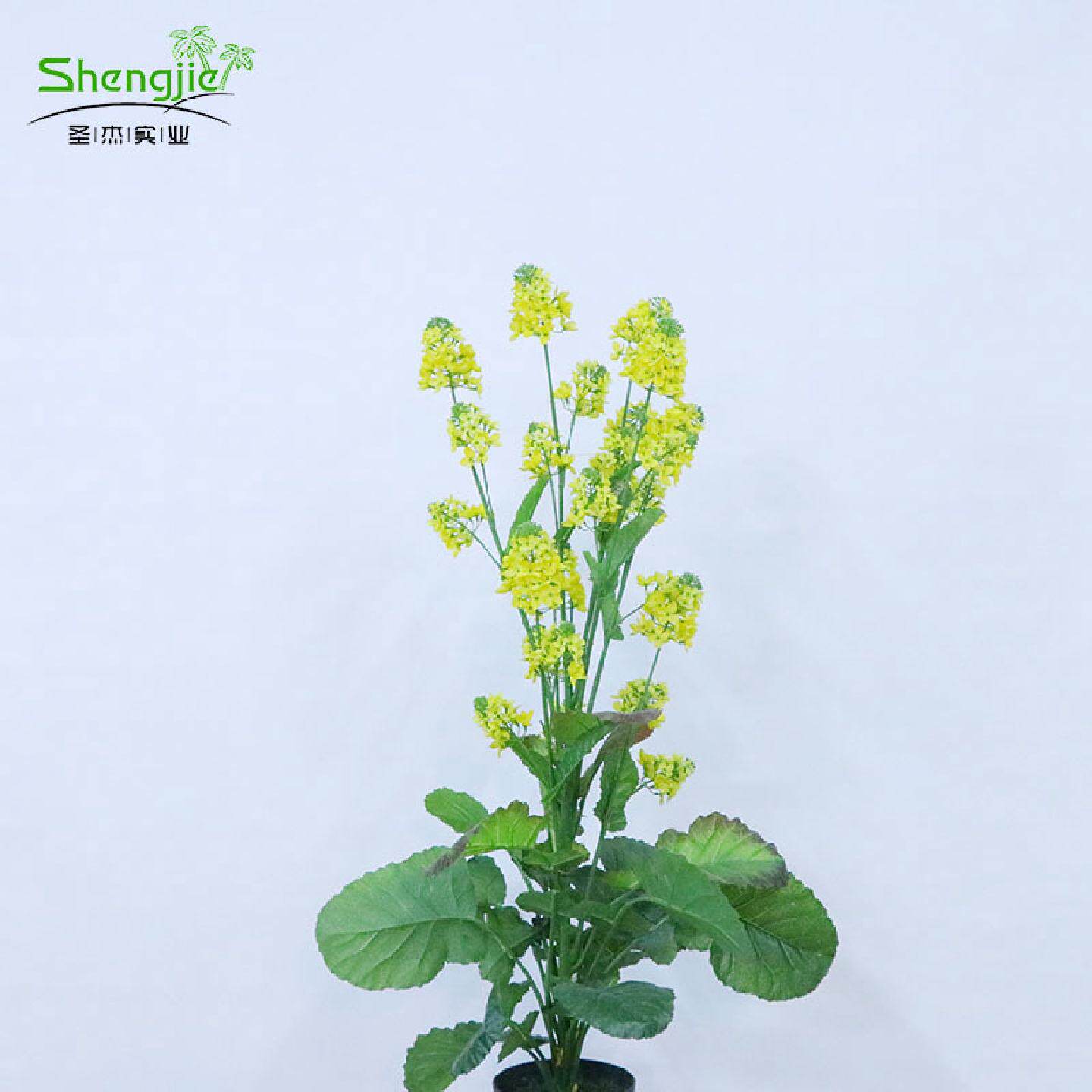 仿真油菜花盆栽室内装饰假花婚庆拍摄道具花园林户外工程仿真植物